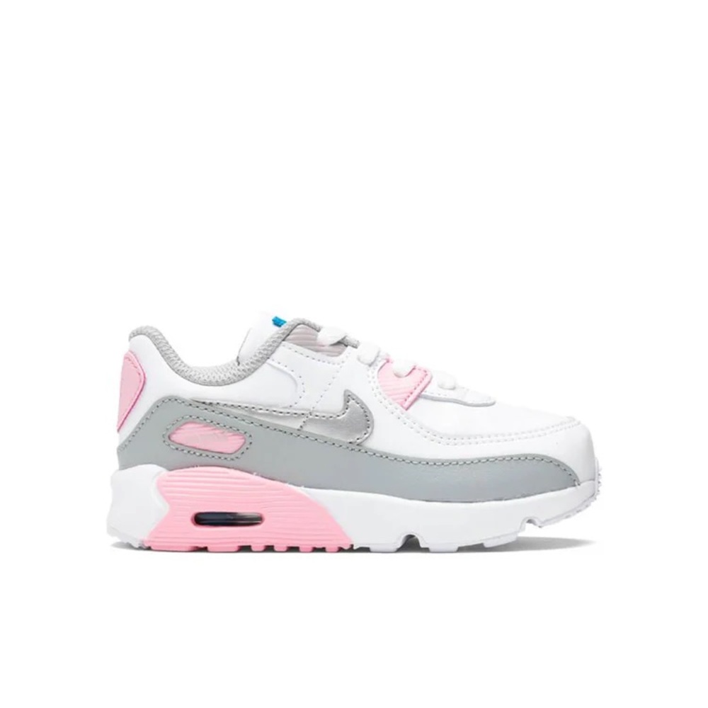 NIKE AIR MAX 90 LTR (TD) - LIGHT SMOKE GREY/METALLIC SILVER/WHITE/PINK